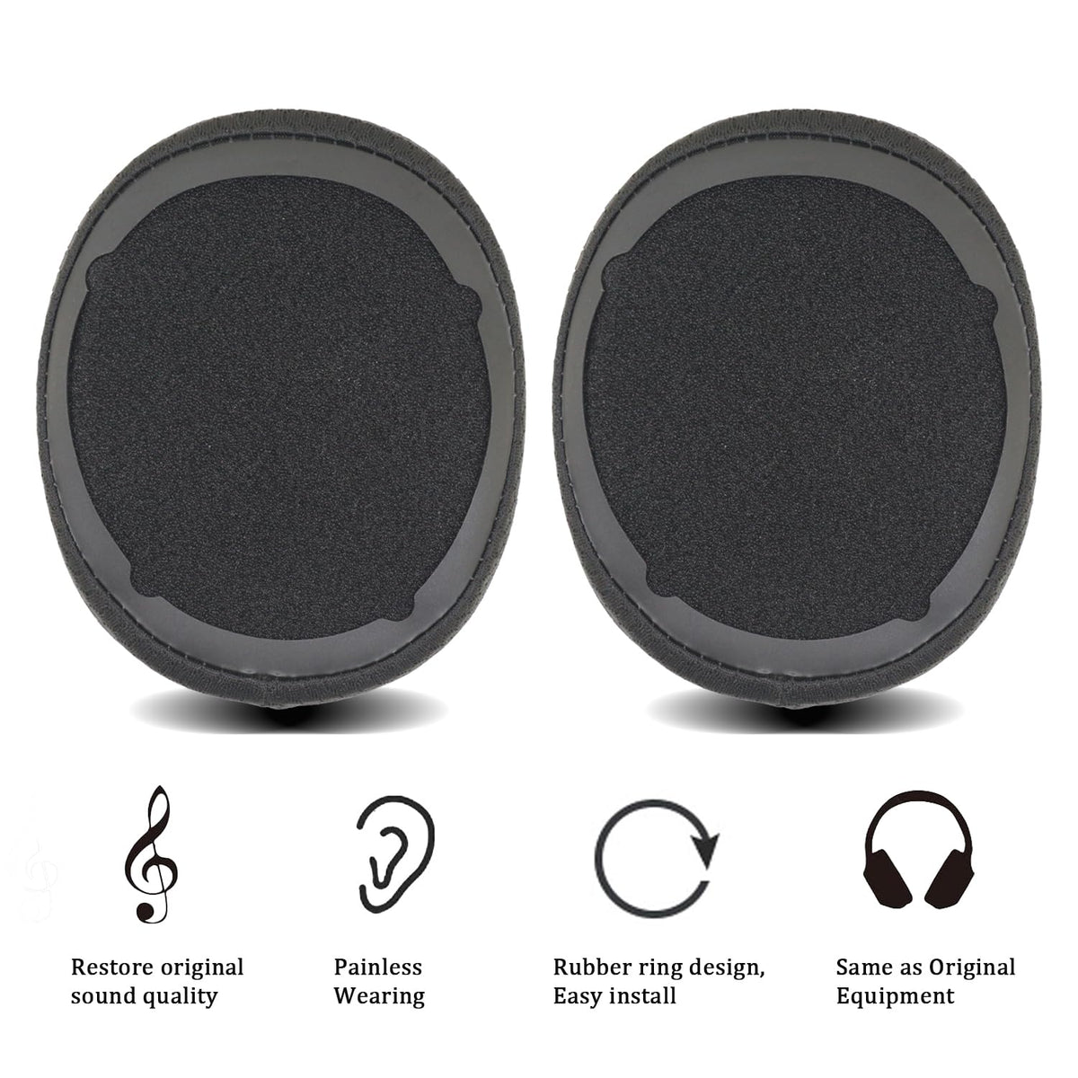 Replacement Ear Pads for Skullcandy Crusher Wireless/Evo/ANC Hesh 3/EVO/ANC - MF black view 3