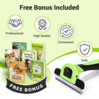 MIU COLOR Pet Grooming Brush Deshedding Tool for Dogs & Cats - Apple Green / Short and Medium Hair view 5
