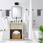 TURS Matte Black 8 Pieces Bathroom Hardware Set, SUS304 Stainless Steel 24 Inch and 20 (additional view 5)