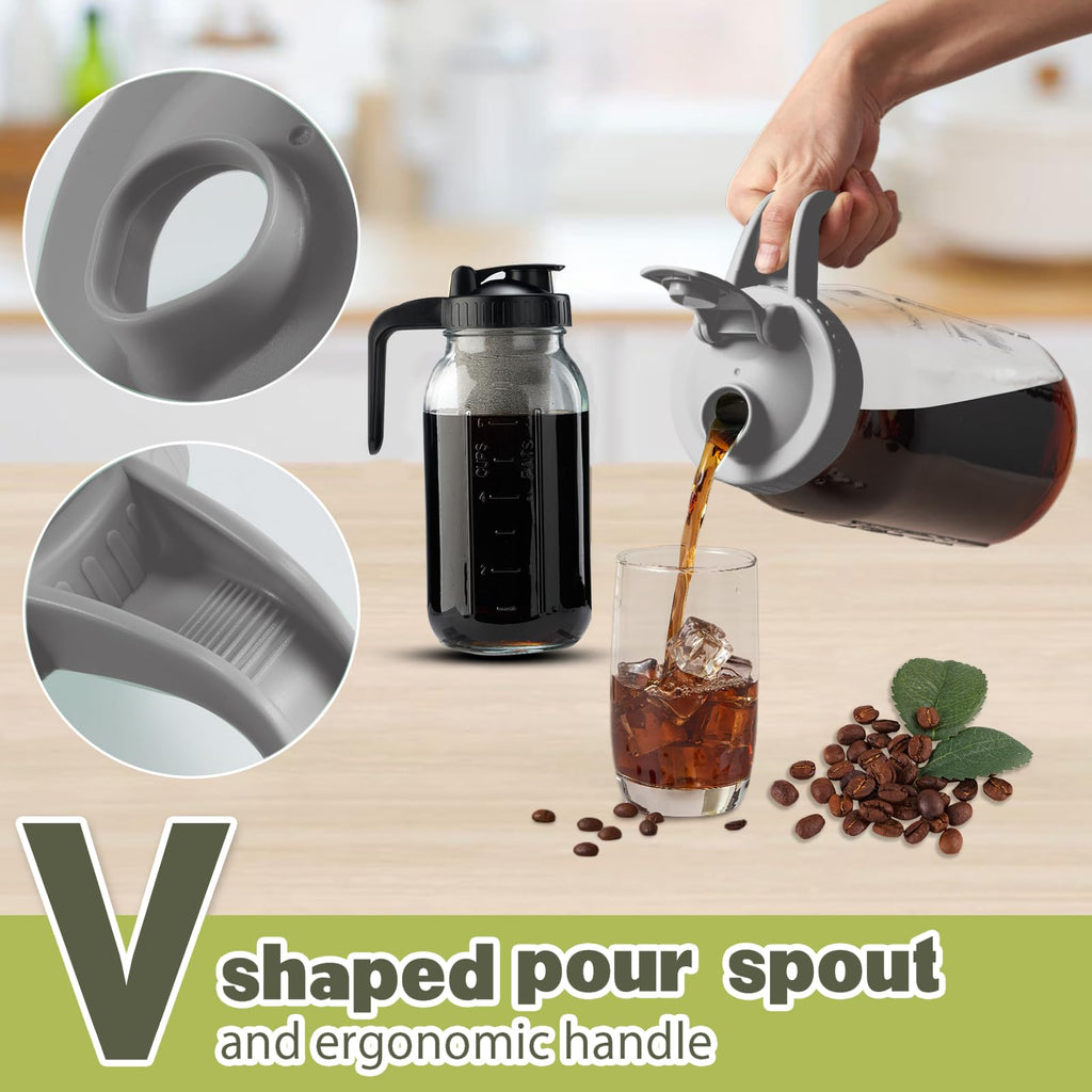 Wide Mouth Mason Jar Lids V-Shaped with Handle - Grey+Black / 2pcs view 2