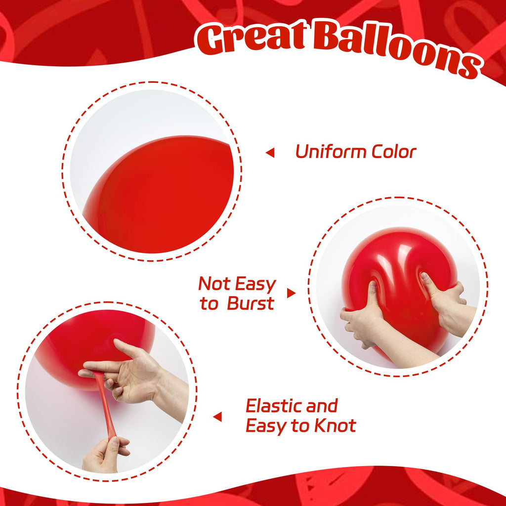 60pcs 12inch Confetti Balloons - Red Gold view 2