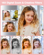Lecran Digital Camera, FHD 1080P Point and Shoot Camera for Kids Teens – Pink (DC403)