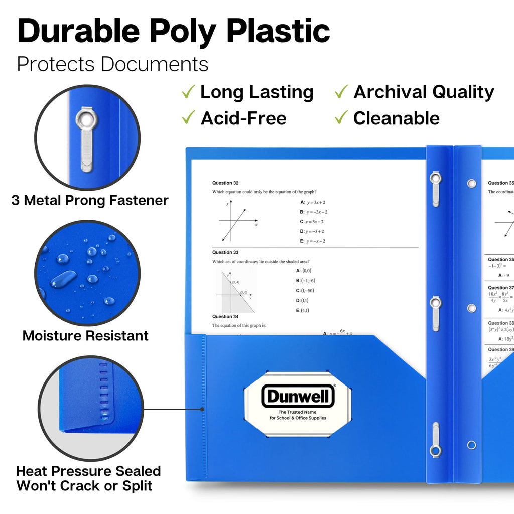 Dunwell Pocket Folders with Prongs