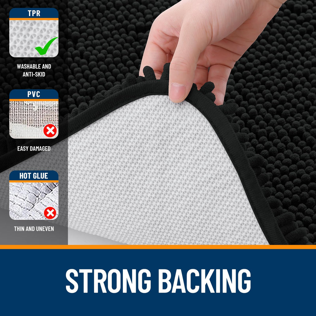 OLANLY Bathroom Runner Rugs 47x20, Extra Soft Absorbent Chenille Bath Rugs (additional view 5)