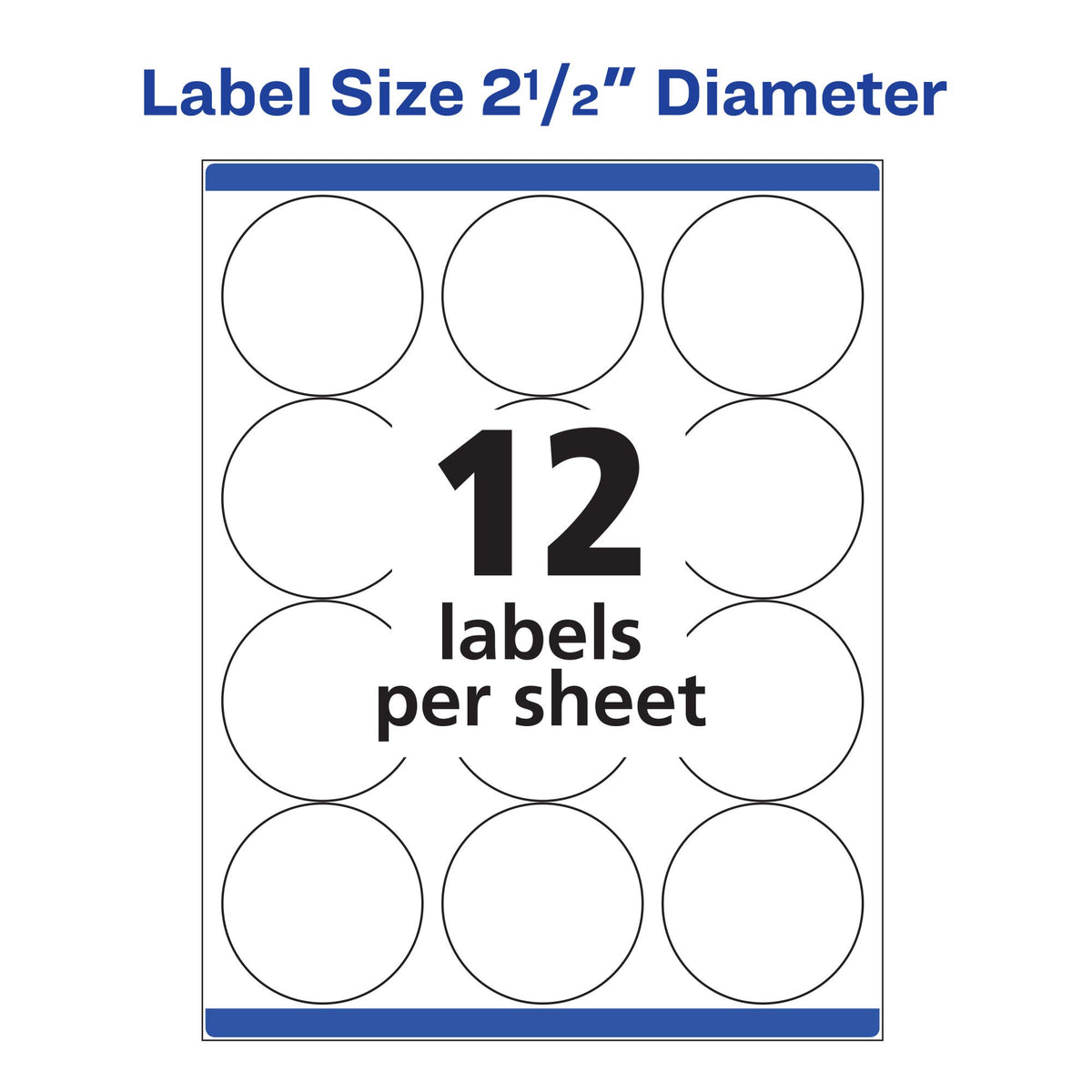 Printable Round Labels, Sure Feed® Technology, 2.5" Diameter, White, Laser - 300 labels view 6