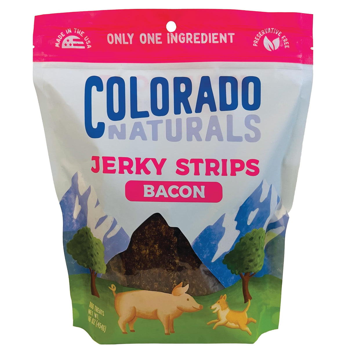 Colorado Naturals Jerky Strips Dog Treats, 16 oz - Bacon