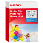 HARTWII 220Sheets Double Sided Photo Paper Glossy Brochure Flyer Paper Inkjet 8.5x11 44lb