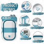 MoreFeel Collapsible Baby Bathtub for Newborn with Thermometer & 1 Hooded Towel & 1 Soft Floating Cushion,Portable Travel Bathtub with Drain Hole, Durable Foldable Baby Tubs for Infants to Toddler