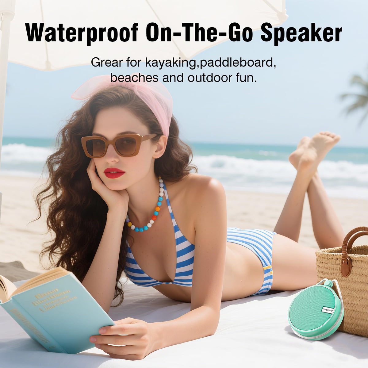 INSMY C12 IP67 Waterproof Shower Bluetooth Speakers,Portable Small Speaker - Mint view 2