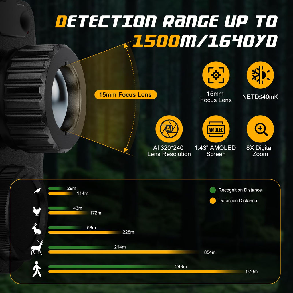 VteePck Thermal Imaging Monocular for Hunting with 12μm Sensor & 1000m Detection, AI 320 (additional view 2)