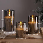 Eywamage Glass Flameless Candles with Remote - Gray view 1