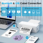 KNAON Thermal Label Printer, Bluetooth Shipping Label Printer - White view 1