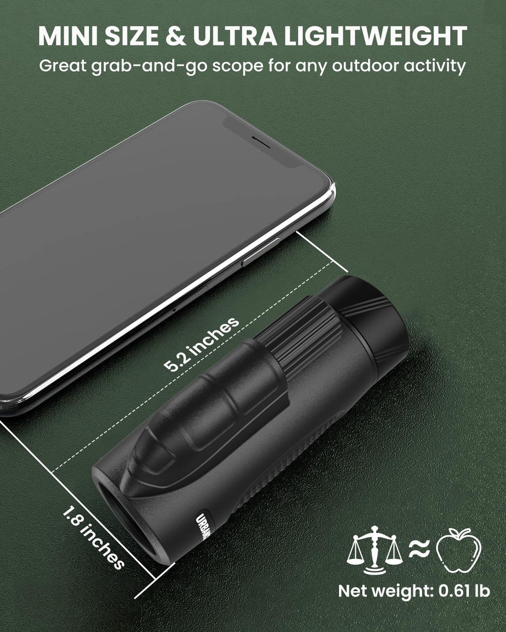 15x65&8x32 Monoculars for Adults High Powered for Bird Watching Hikng Camp - Obsidian Black view 5