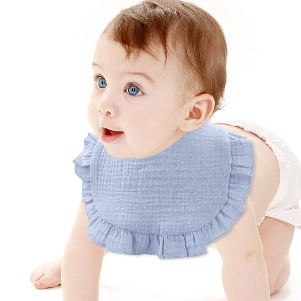 DOSMINE Organic Cotton Muslin Baby Bibs for Drooling & Teething - Yellow view 1