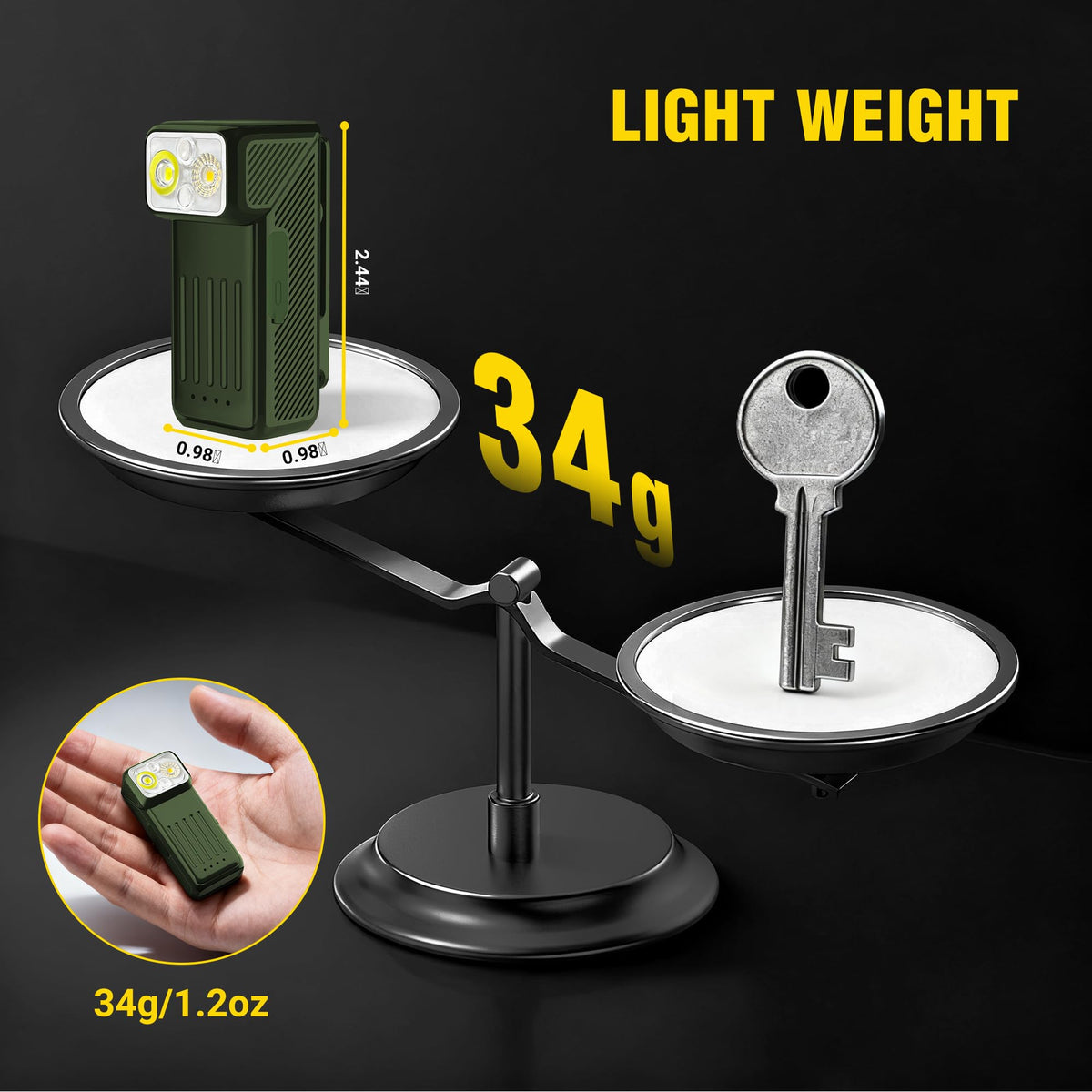Yaklim Running Lights for Runners - Olive view 3