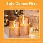 Eywamage Glass Flameless Candles with Remote - Gold view 6