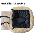 Generic Car Seat- Pets Bed, Dog Car Bed with Straps Furry Seats with Thick Cushion for Travel, with Thick Cus for