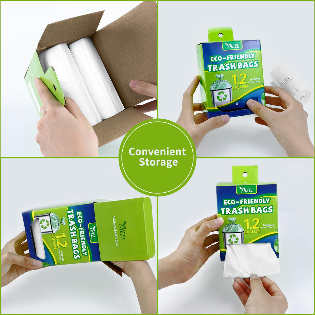 1.2 Gallon Clear Small Trash Bags Strong Leak-Resistant - 150Ct Unscented (additional view 3)