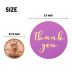 1.5" Thank You Labels - Round Stickers for Small Business, 500 Labels Per Roll - Purple/Gold view 2