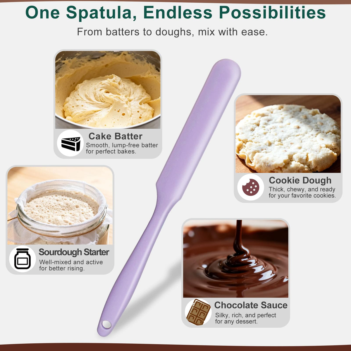 6 PCS Silicone Spurtle Spatula Set for sourdough starter Baking Cooking (additional view 6)