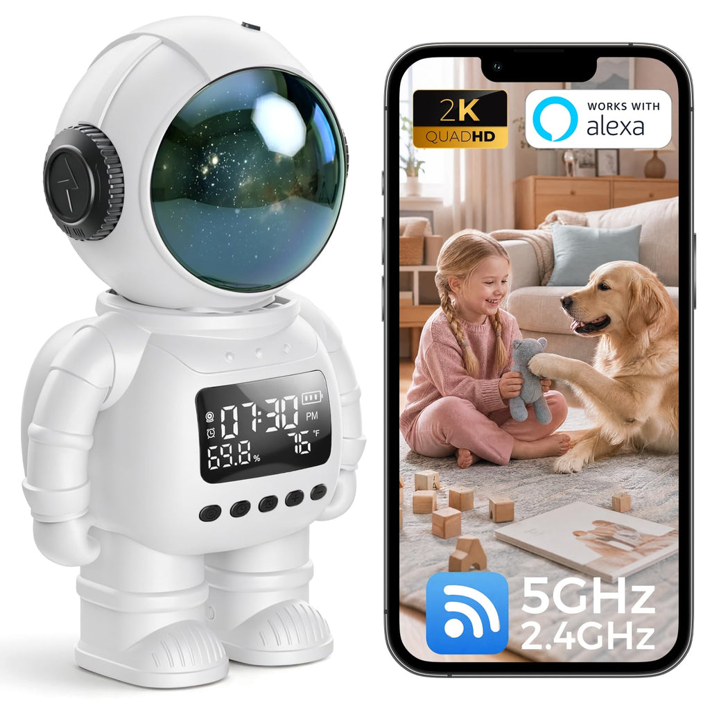 Carltec Astronaut Clock Indoor Camera - White