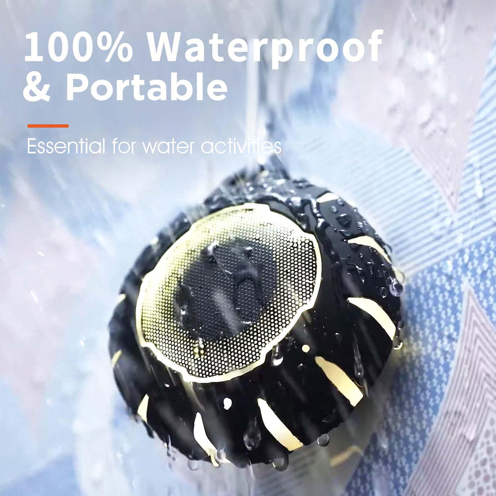 HEYSONG Waterproof Shower Bluetooth Speaker - Black view 7