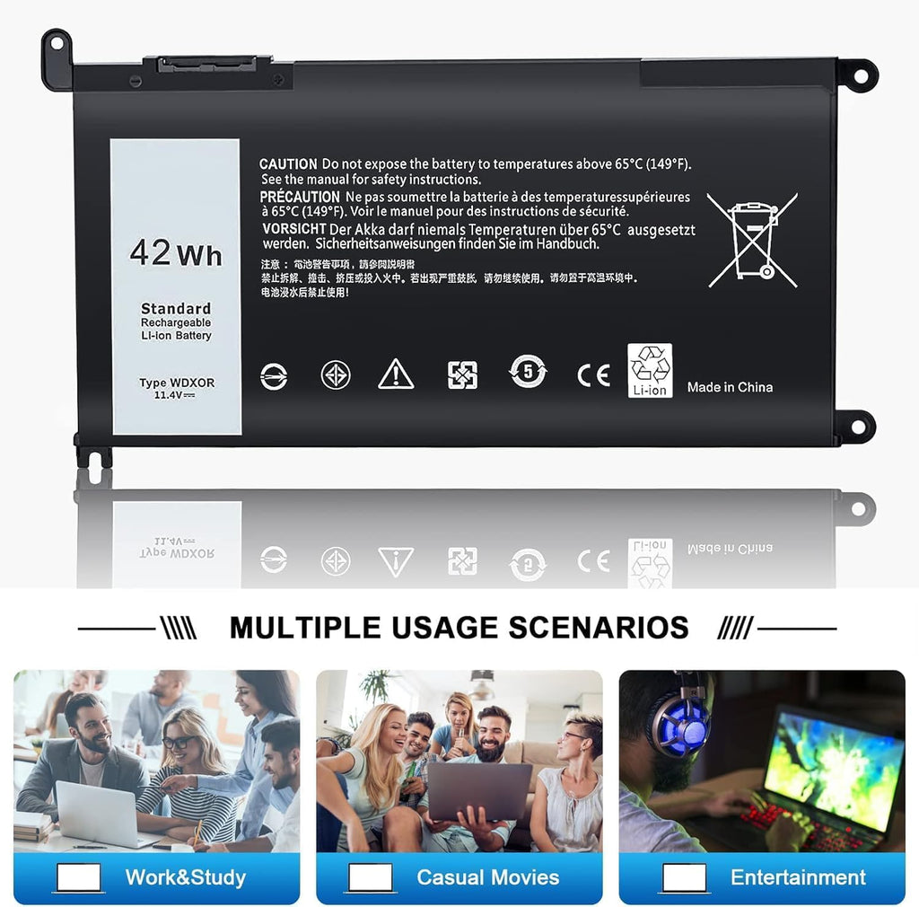 TSKYBEAR WDX0R Laptop Battery Compatible with Dell Inspiron 15 5000 5567 5570 5565 5568 (additional view 6)