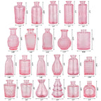 RUCKAE 22 Pack Pink Glass Bud Vases,Vintage Small Flower Vases for Centerpieces,Assorted (additional view 1)