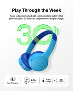 Belkin SoundForm Mini Kids Headphones - Blue / Wireless (USB-C) + Case view 2