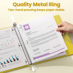 SUNEE 3 Ring Binder 2 Inch 1 Pack, Clear View Binder Three Ring PVC-Free (Fit 8.5x11 Inches) for School or Office