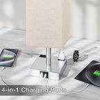 aooshine Bedside Table Lamp Touch Control - 1 Beige & Black / 14.0in view 3
