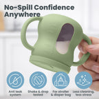 QECOS Silicone Sippy Training Cups with Straw 2-Pack, 6 oz Leak Proof Toddler Cups for (additional view 1)