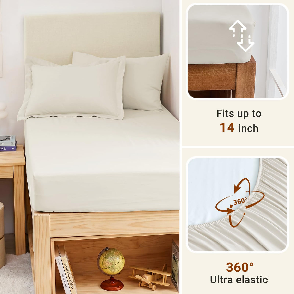 MUXHOMO 7 Pieces Comforter - 02 - Ivory / Twin XL(68"x88") view 5