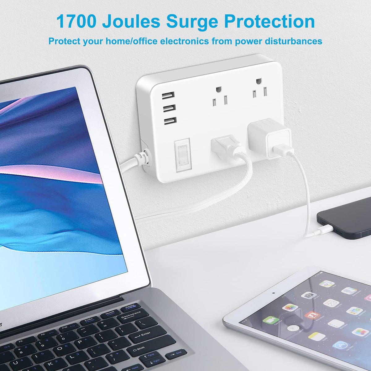 Power Strip, 4 Flat Plug