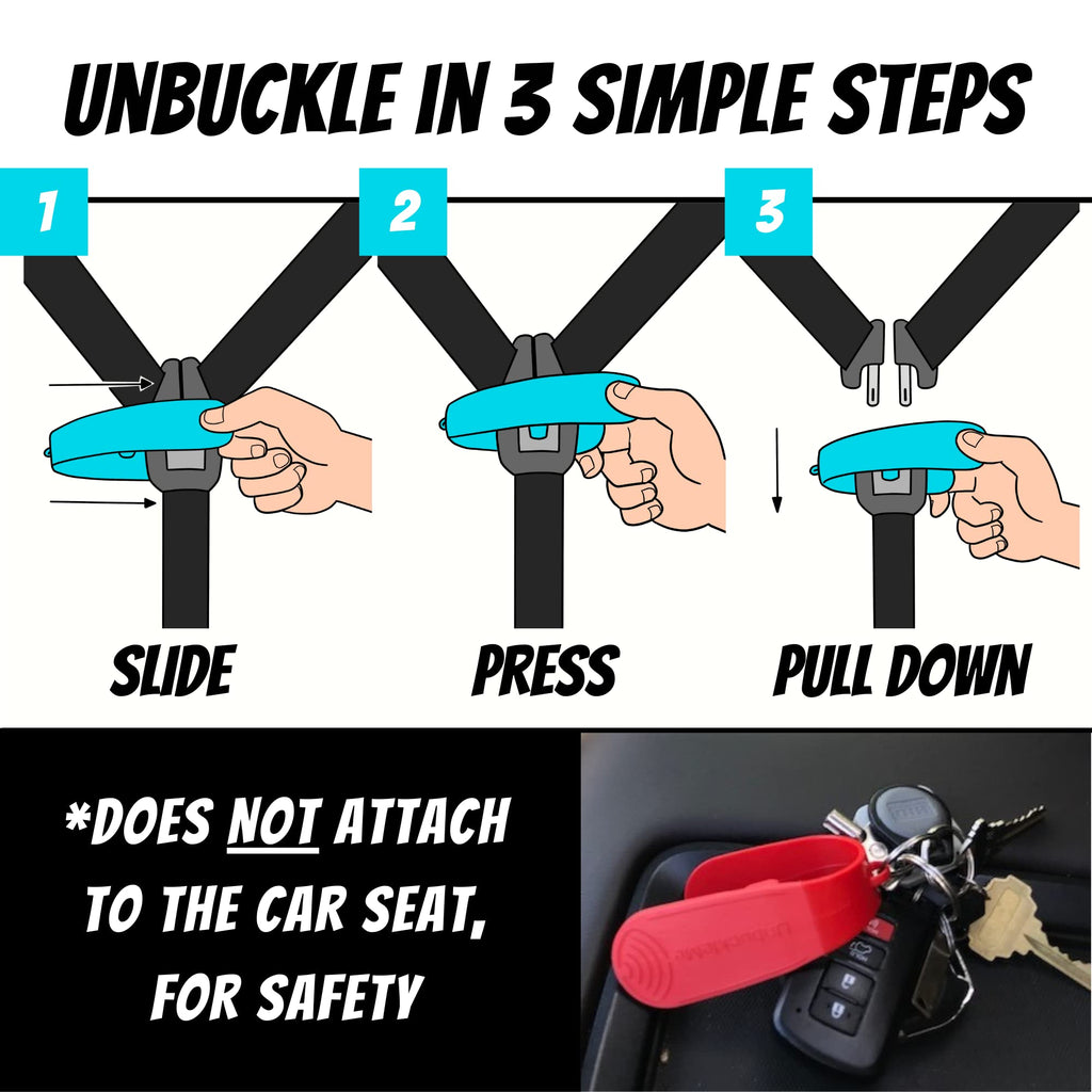 UnbuckleMe Car Seat Buckle Release Tool - Aqua Blue view 4