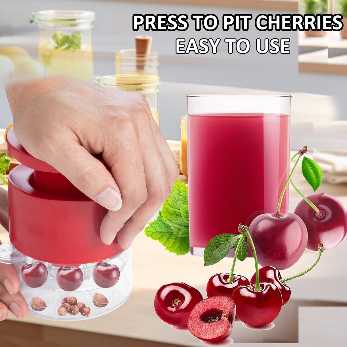 Cherry Pitter Tool Pit Remover - Burgundy view 1