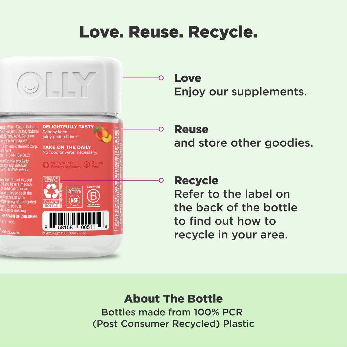OLLY Probiotic + Prebiotic Gummy - 60 Count (Pack of 1) view 3