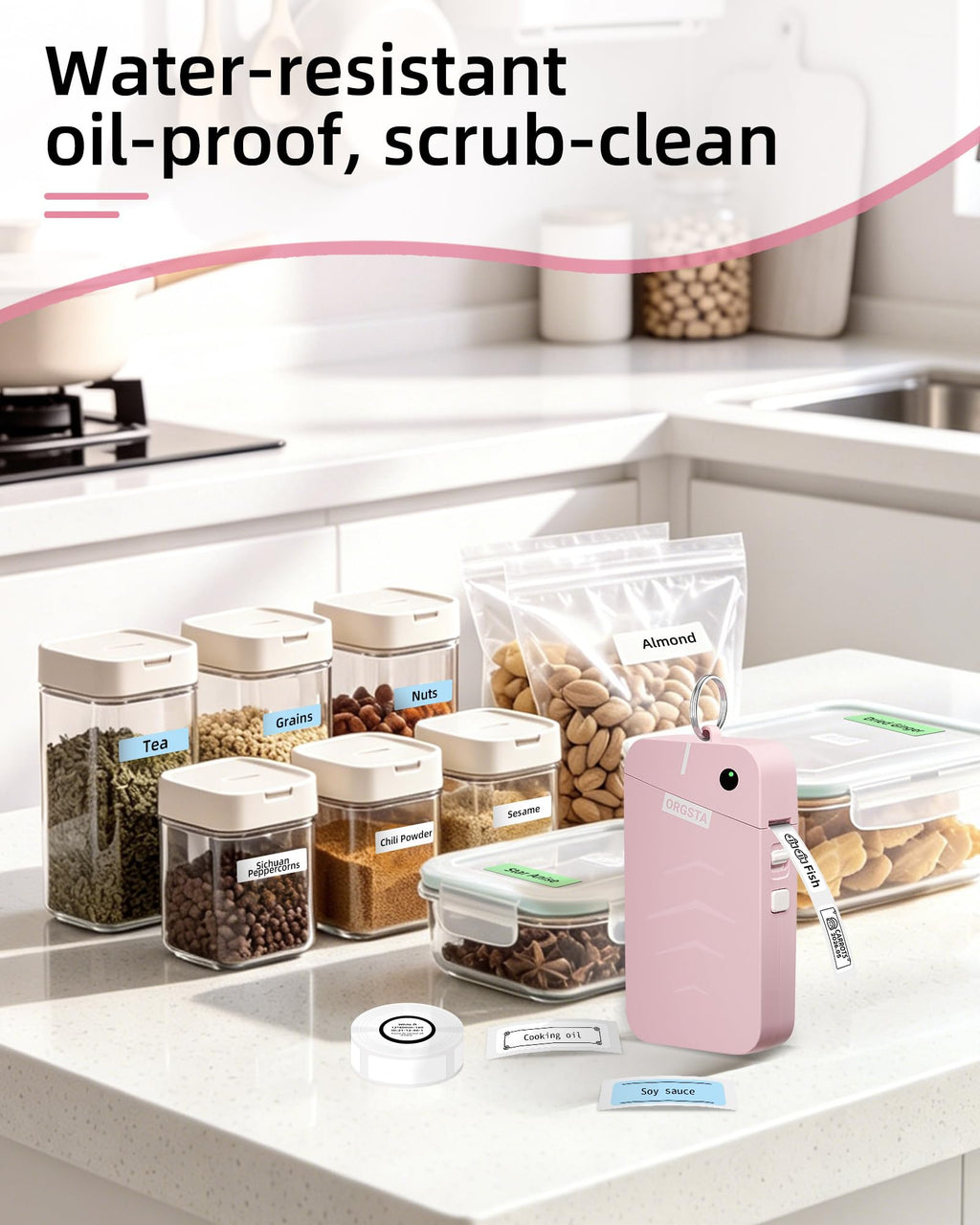 ORGSTA Label Maker, Portable Bluetooth Label Maker Machine with Tape - Pink view 5