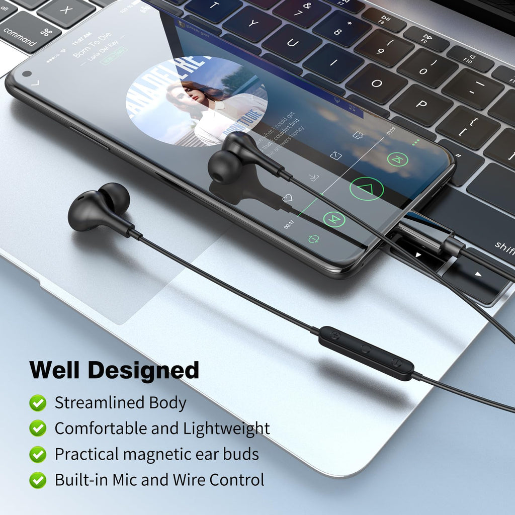 USB C Headphones for iPhone 18 Pro Max 17 16 15/Galaxy S26 FE Wired Earbuds - Black view 5