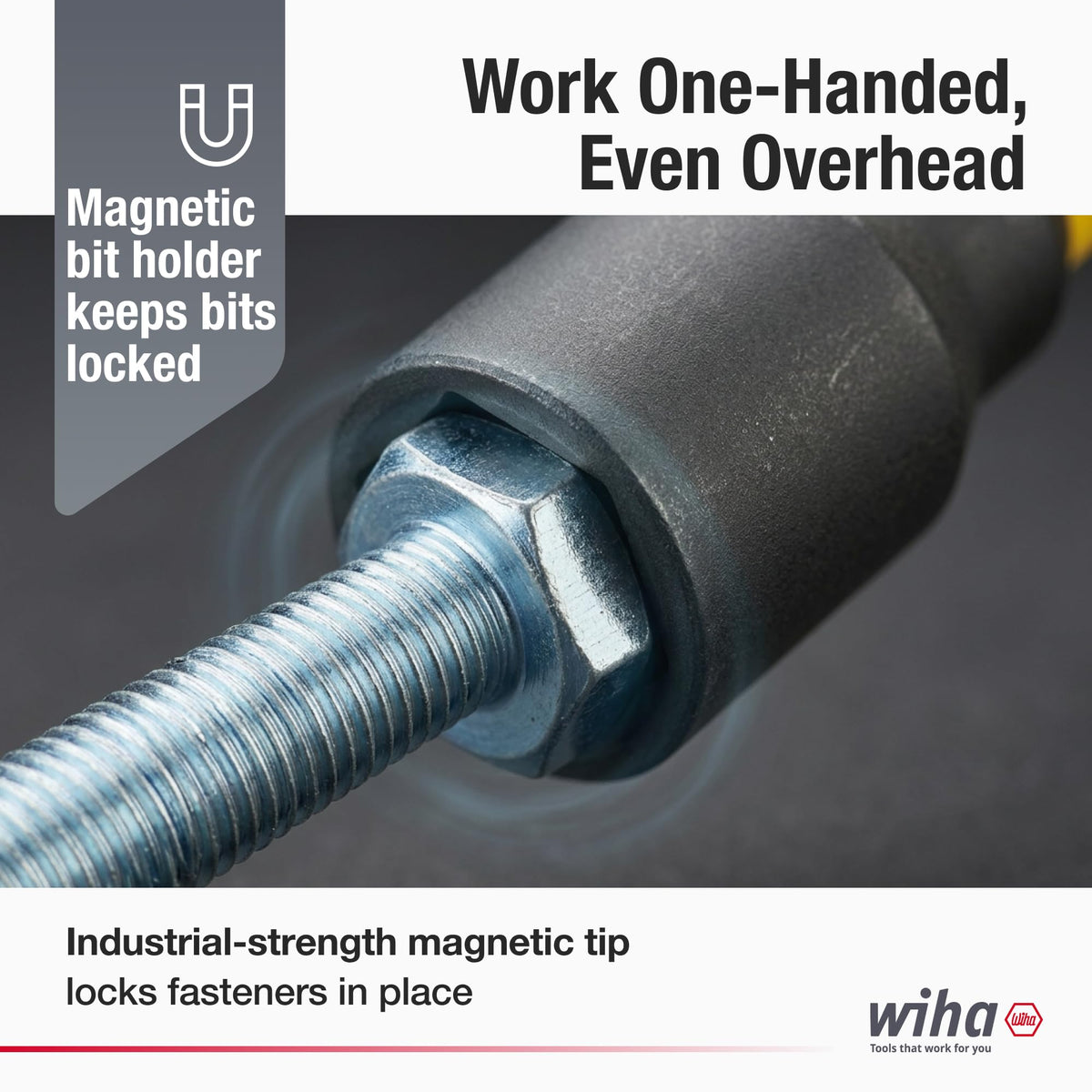 Wiha 70486 Color Coded Magnetic Nut Setter Set, 6 Inch SAE, 6 Piece (additional view 3)