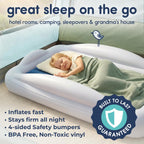 Hiccapop Inflatable Toddler Bed with Safety Bumpers, Kids Travel Bed, – Navy (HP-ITB)