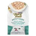 PURINA Fancy Feast Appetizers Lickable Grain Free Wet Cat Food Topper White Meat Chicken and Flaked Tuna Appetizer (Pack of 10)