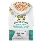 PURINA Fancy Feast Appetizers Lickable Grain Free Wet Cat Food Topper White Meat Chicken and Flaked Tuna Appetizer (Pack of 10)