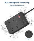 Power Strip, 4 Flat Plug