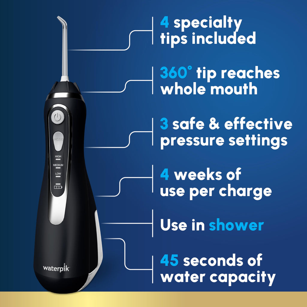 Waterpik Cordless Advanced Water Flosser for Teeth - Black view 1