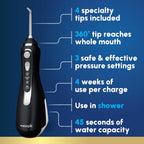 Waterpik Cordless Advanced Water Flosser for Teeth - Black view 1