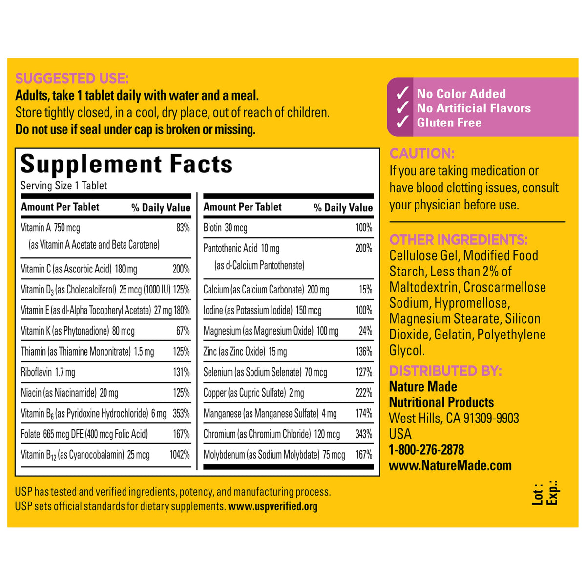 Nature Made Multivitamin 50+ Tablets