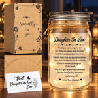 Daughter-in-Law Mason Jar Night Light, Birthday Gifts for daughter-in-law