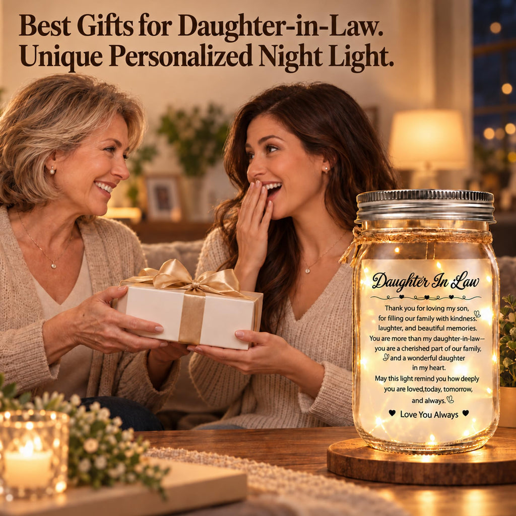 Daughter-in-Law Mason Jar Night Light, Birthday Gifts for daughter-in-law (additional view 6)