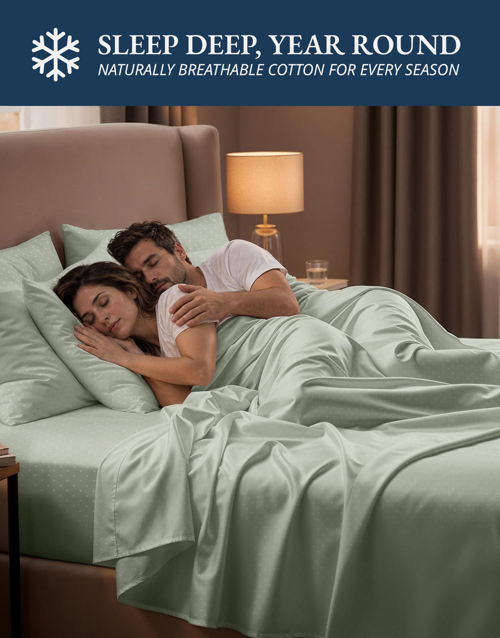 Lane Linen 100% Egyptian Cotton Ultra Soft Sheets - 40: Swiss Dot - Mineral view 6